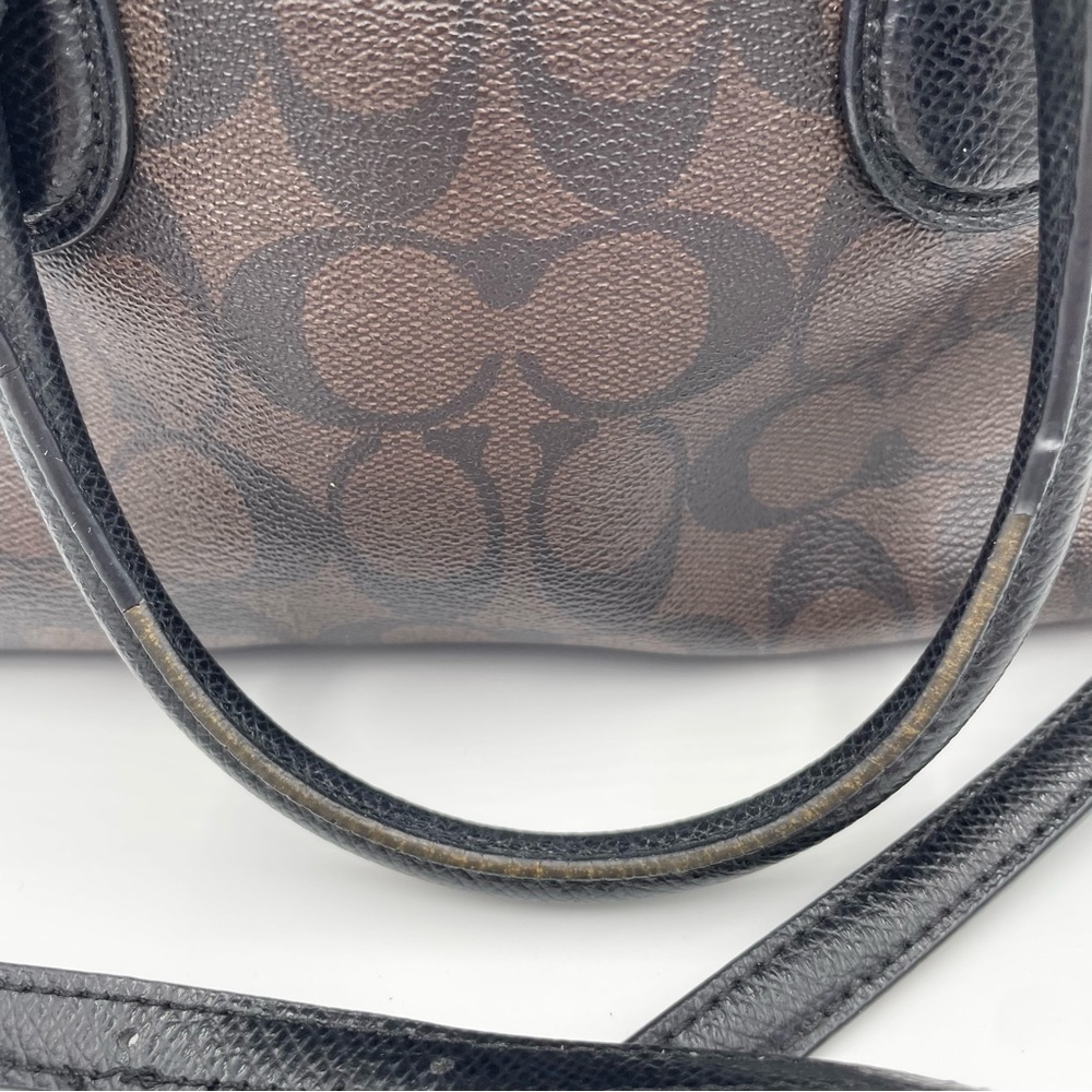 Coach Mini Bennett Satchel Bag Purse Signature Coated Canvas Leather Crossbody - Picture 10 of 13